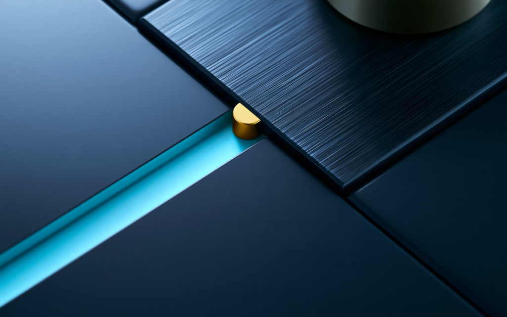 A precision mechanical control gate constraining one cyan pathway while redirecting flow through a narrower authorized channel.